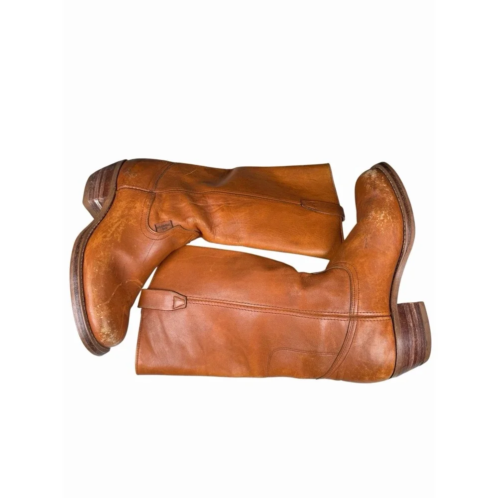 Vintage BIG THUNDER Rust Leather Campus Boots Made in the USA Men's 10.5D